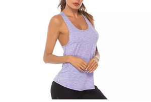 Camiseta sin mangas deportiva de verano personalizada OEM para mujer, bonitas camisetas de entrenamiento de algodón para correr con decoración de plumas, ropa de moda para mujer - Product Image 2