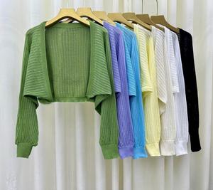 Cárdigan Casual de Invierno de Punto de Seda de Hielo 100% Algodón para Mujer con Cierre de Botones y Cuello en V - Product Image 1