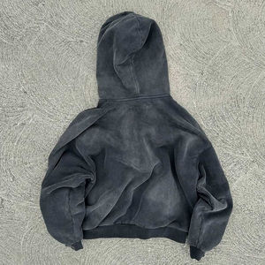 Sweat à capuche personnalisé délavé à l'acide pour homme, lourd, zippé, 600 g/m², 100 % coton, streetwear pour l'hiver - Product Image 3