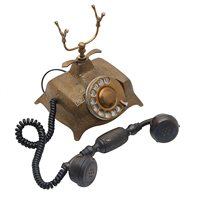 Téléphone fixe antique en laiton noir, téléphone fixe royal