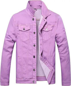 Chaqueta Vaquera para Hombre, Moda Otoñal, Chaquetas Vaqueras Modernas y Elegantes para Hombre, Ropa Casual, Chaquetas Vaqueras con Cuello Alto - Product Image 1