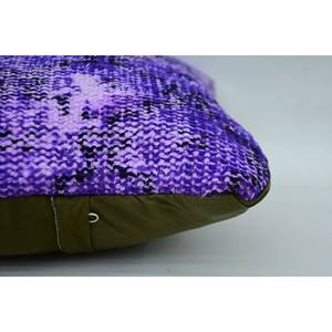 Purple Vintage Pattern Kantha Mosaic Paisley Patchwork Non-Slip Eco-Friendly Removable Washable <b>Bolster</b> <b>Pillow</b> 12x12 Inch Wool - Product Image 4