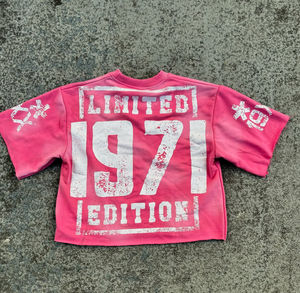 Custom Oversized 300GSM Cotton <b>T</b> <b>Shirt</b> For Men Boxy <b>Cropped</b> <b>Fit</b> Heavyweight Tee With Screen Print And Custom Logo Streetwear - Product Image 5