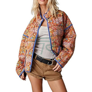 Chaqueta Acolchada para Mujer Razorts International, Otoño, Gruesa, de Algodón Tejido, con Cierre, Cuello Redondo, con Bolsillo Tipo Canguro, Transpirable - Product Image 1