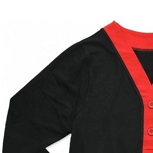 Pulls en tricot à col en V décontractés unisexes avec logo personnalisé ODM OEM, boutons recouverts, imprimé lettres, tricot d'hiver, design de créateur - Product Image 3