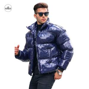 2024 men new design stylish logo puffer jacket streetwear comfortable long sleeve shiny jacket for men - Product Image 6