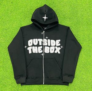 2025 OEM fabricante personalizado sudaderas con capucha para hombre ropa de calle serigrafiada puff Logo Sudadera con capucha cremallera completa sudaderas con capucha - Product Image 3