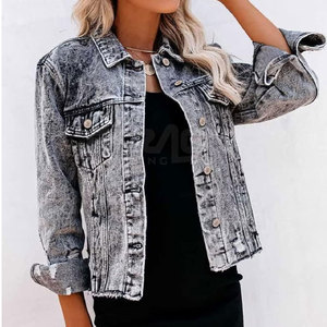 Veste en jean pour femme en coton tricoté respirant à séchage rapide, confortable à porter en hiver, 100% coton, en vente en ligne - Product Image 2