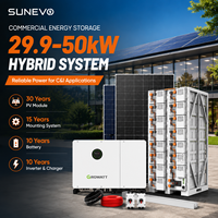 Système d'énergie solaire hybride Growatt 30kW 40kW 50kW certifié CE pour l'indépendance énergétique des entrepôts, station photovoltaïque triphasée