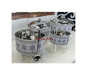 Plato de frotamiento de acero inoxidable de nuevo diseño, plato para servir alimentos de primera calidad con cubierta colgante para uso en fiestas - Product Image 3