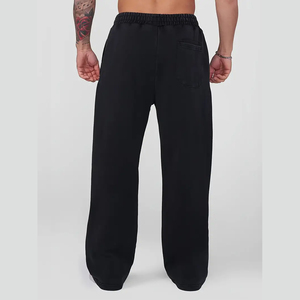 Pantalons de survêtement surdimensionnés en velours côtelé personnalisés 2025, streetwear pour hommes et femmes, gym, fitness, 100% coton, léger, avec cordon de serrage - Product Image 3