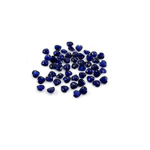 Saphir bleu de Bangkok de haute qualité, taille cœur radiant, 3 mm et 4 mm, pierres de saphir jaunes et roses facettées - Product Image 4