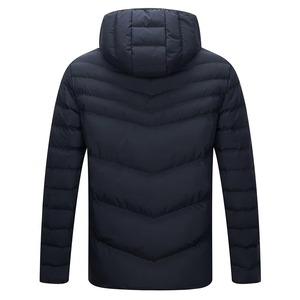 เสื้อแจ็คเก็ตพัฟเฟอร์หนาแบบมีฮู้ดกันน้ำสำหรับผู้ชาย สไตล์สตรีทแวร์ พร้อมโลโก้ด้านหน้า แฟชั่นลำลองสำหรับฤดูหนาว - Product Image 6