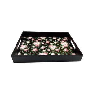 Plateau de service en bois émaillé pour la décoration de la cuisine, plateau à nourriture élégant pour la salle à manger à la maison - Product Image 1