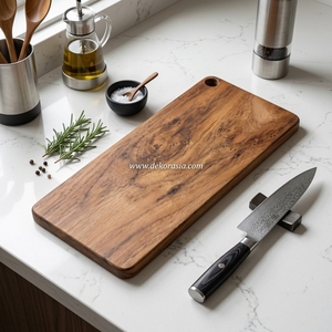 Planche à découper en bois faite à la main Ustensiles de cuisine Planche à découper en bois pour hacher, trancher et servir - Product Image 6