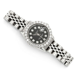 นาฬิกาควอตซ์สแตนเลสสตีลผู้ชายสไตล์ฮิปฮอปสุดหรู ประดับเพชรโมอิสซาไนต์ หน้าปัดกระจก - Product Image 3