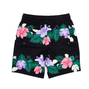 Shorts décontractés en toile respirante à séchage rapide, coupe décontractée, taille haute avec cordon de serrage, motifs unis imprimés numériquement - Product Image 1