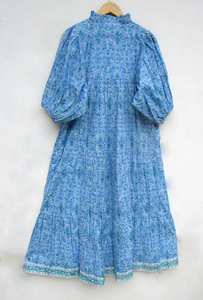 ชุดเดรสลำลองสำหรับผู้หญิงชุดเดรสผ้าฝ้ายเปิดหลังแขนสั้นผ้าคอตตอนแนวอินเดียปักลายแนวโบฮีเมียนทรงหลวมสำหรับฤดูใบไม้ผลิ100% - Product Image 2