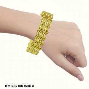 Handmade Textured Brass Wave Bangle Slim Hammered Gold-Tone Wavy <b>Stacking</b> <b>Bracelet</b> for Women - Product Image 3