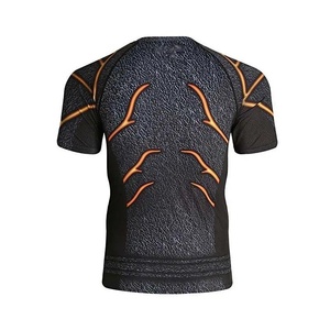 Produit sur mesure de haute qualité 100% polyester Jiu Jitsu Rash Guard personnalisé à manches courtes MMA Compression Rash Guard pour hommes RRI-RH-03 - Product Image 2