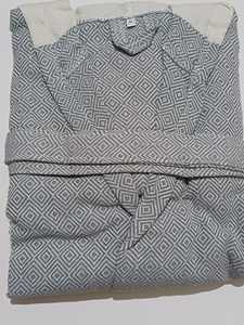 Grey Diamond Loincloth Bathrobe Dressing Gown <b>Bathroom</b> <b>Set</b> Women's Bathrobe Men's Bathrobe - Product Image 6