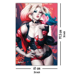 Póster de Harley Quinn Besándose, Diseño Moderno en Lienzo para Pared - Product Image 2