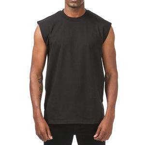 Camisetas de Gimnasio de Alta Calidad, Estilo Deportivo, para Hombre, Personalizadas, Negras, Corte Recto, Sin Mangas, Secado Rápido, Antiencogimiento, OEM - Product Image 1