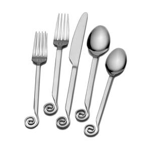 American Style High Quality Stainless Steel Cutlery <b>Set</b> 5 Pcs Silver Collection with Handcrafted Silver Handles for Party Use - Product Image 5