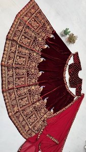 MAGNIFIQUE LEHENGA CHOLI AVEC DUPATTA AVEC SEQUENCE DE CORDON OEUVRE BRODÉE - Product Image 6
