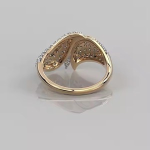 แหวนเพชรสำหรับผู้หญิงขนาดใหญ่ทำจากทองคำ14K พร้อมด้วยเพชรปูที่สวยงามของขวัญแหวนค็อกเทลขนาดใหญ่สำหรับเธอในห้องปฏิบัติการ - Product Image 5