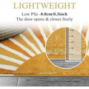 Tapis de bain personnalisé en velours style vintage, avec dos antidérapant, garniture à pompons absorbante, motif géométrique à points, pour la maison et l'hôtel - Product Image 2