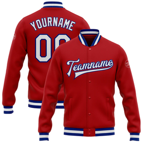 Veste universitaire de baseball personnalisée avec nom d'équipe, style en tissu rouge avec nom d'équipe, numéro, vestes de style lettreman en tissu vert - Product Image 4
