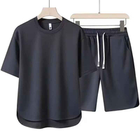 Bird Bloom International Conjunto de Ropa Urbana de Verano para Hombre, 100% Algodón Tejido, Transpirable, con Logotipo Frontal Personalizado Bordado, Diseño Sólido