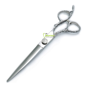 Ciseaux de coupe de cheveux enduits de fleurs personnalisés avec repose-doigt en or Ciseaux de barbier professionnels pour la coupe de cheveux - Product Image 3