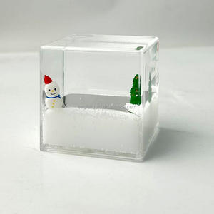 Schattige 3d Pinguïnvis Drijvende Vloeistof Vierkant Papier Gewicht <span class=keywords><strong>Aquarium</strong></span> Souvenir Geschenken Aqua Kubus - Product Image 3