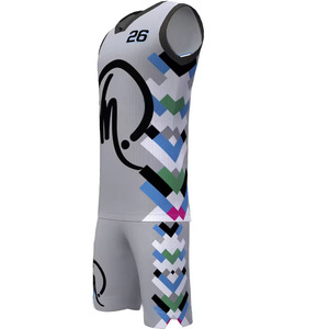 Uniforme de basket-ball personnalisé pour hommes avec logo de l'équipe Maillot sublimé respirant Ensembles imprimés de dernière conception de grande taille - Product Image 1