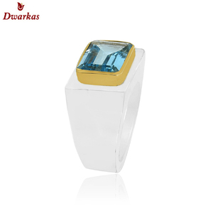 Anillo clásico de Plata de Ley 925 de la mejor colección con ajuste de bisel de dos tonos de piedras preciosas de rubí para bodas y fiestas - Product Image 2