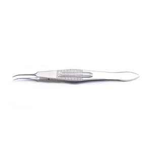 Pinces Castroviejo ophtalmiques courbées en acier chirurgical Caronia pour micro-chirurgie manuelle, micro-pinces de suture 0,5 mm, vente en gros - Product Image 2