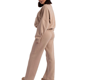 ชุดวอร์มผ้าฮิปฮอปสำหรับผู้หญิงชุดออกกำลังกายผ้าฝ้าย100% 400 GSM แบบรูดซิปขึ้นได้ชุดวอร์มฮิปฮอปแบบระบายอากาศได้สำหรับผู้หญิงในอุตสาหกรรม - Product Image 6