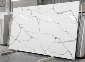 Calacatta trắng tinh thể thạch anh slab nhà sản xuất xuất khẩu biệt thự sang trọng nội thất mờ bán quý đá tự nhiên - Product Image 4