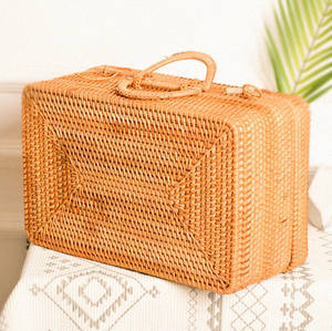 Juego de 2 maletas vintage de ratán hechas a mano, alta calidad, para viaje, Vietnam - Product Image 3