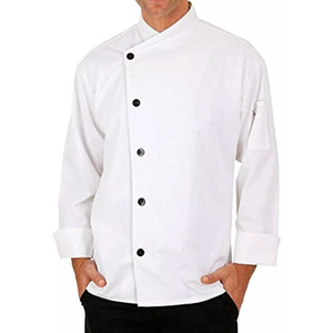 Abrigo de Chef de polialgodón de manga larga Unisex de alta calidad, tela tejida, uniforme de cocina para restaurante, chaqueta, accesorios para restaurante - Product Image 3