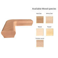 Ventes chaudes, raccord de main courante à 90 degrés, chêne rouge, caoutchouc écologique, pièces d'escalier durables pour une utilisation intérieure et extérieure, machine CNC personnalisée