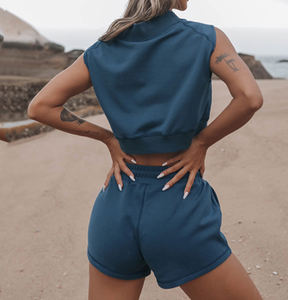 Ensemble 2 pièces pour femmes été personnalisé grande taille vêtements pour femmes ensembles 2 pièces chemises d'entraînement ensembles courts - Product Image 4