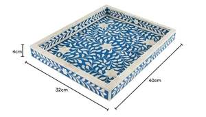 ถาดเสิร์ฟพร้อมงานฝีมือ HF ถาดตกแต่งงานแฮนด์เมดแนวโบราณแนวฝังกระดูก - Product Image 3