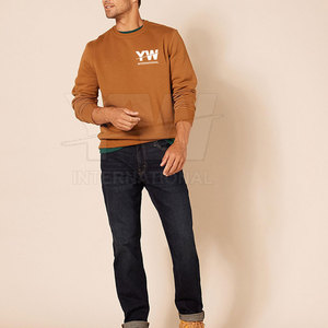 Sweat-shirt à col rond pour homme YW International, couleur unie, coton, pull-over décontracté, vêtements d'hiver pour homme - Product Image 4
