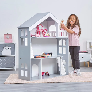 Étagère en bois <span class=keywords><strong>pour</strong></span> enfants Maison de poupée <span class=keywords><strong>pour</strong></span> enfants <span class=keywords><strong>Rangement</strong></span> de jouets Bibliothèque à 3 niveaux <span class=keywords><strong>pour</strong></span> livres Cadeau <span class=keywords><strong>pour</strong></span> filles de 3 à 7 ans et plus - Product Image 4