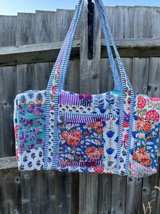 Sac de voyage décontracté en patchwork fait main, durable, grande capacité, écologique, de luxe, pour le sport, les voyages et le week-end, avec fermeture à glissière - Product Image 2