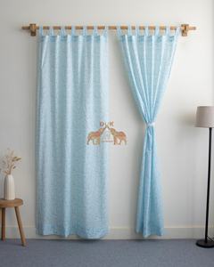 Juego de Cortinas de Algodón de Diseño Moderno con Estampado de Animales Marinos para Ventanas de Cocina y Hogar - Product Image 2