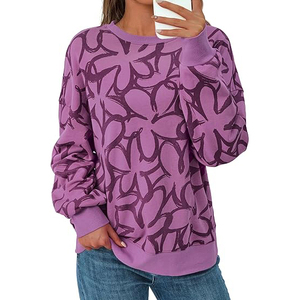 Sweat-shirt pour femme décontracté confortable à capuche tendance coupe ample léger style streetwear vintage lavé - Product Image 4
